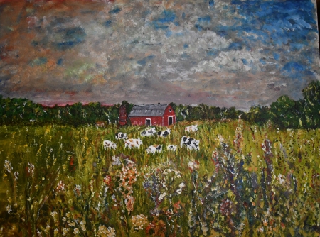 Connecticut Cows by artist Kurt Lapham